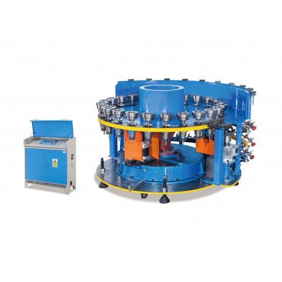 可變工位圓盤伺服烘口車